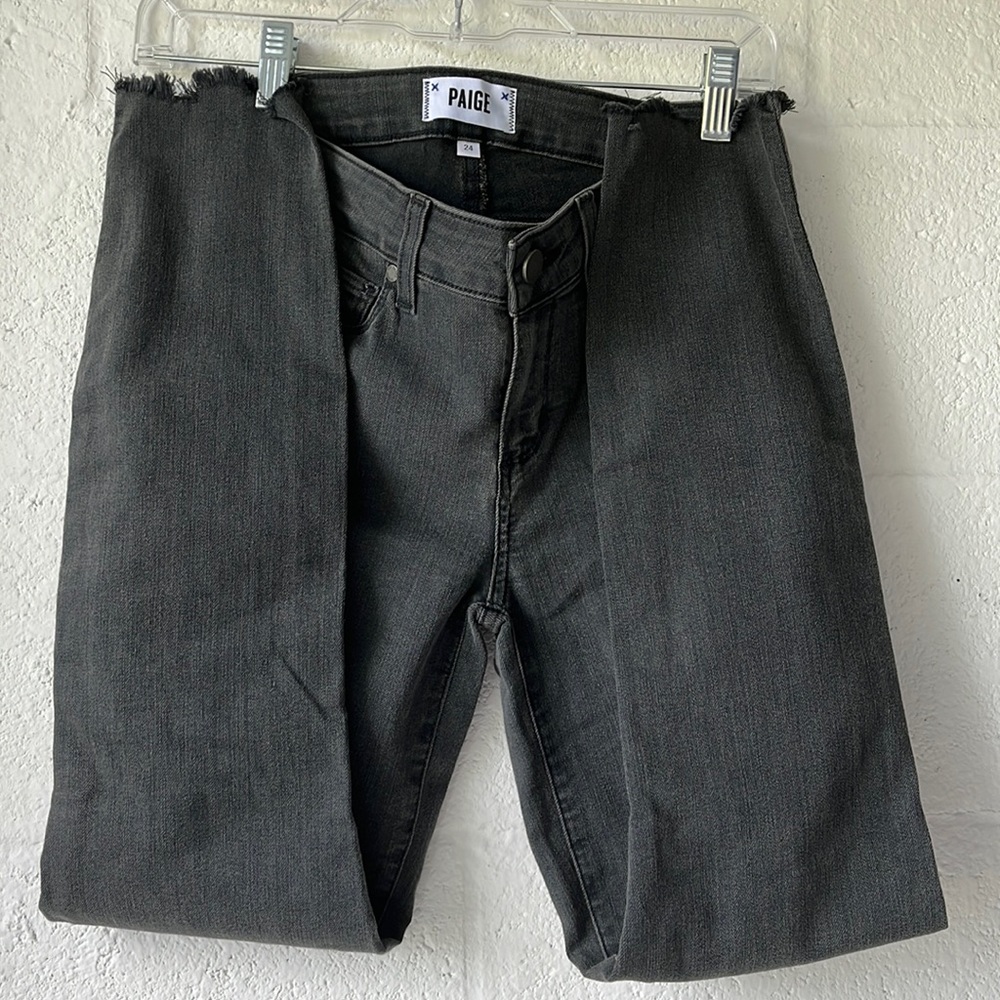 Paige Verdugo Ultra Skinny Jeans Mid Rise Transcend Denim Gray Silvie Wash 24